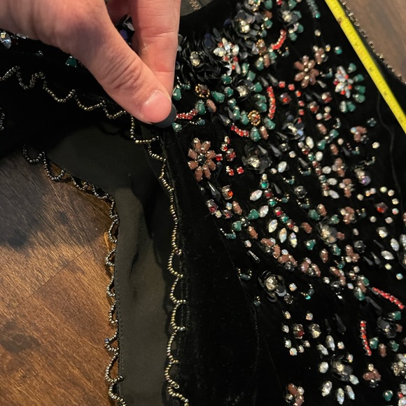 Sold Ecote Jasmina Velvet Embellished Mini Shift Dress - Picture 9 of 11